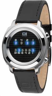 Binary TheOne Zerone mit Lederband LED Uhr Binär Uhr ZE102B1 - B-Ware