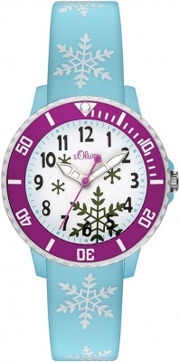 s.Oliver Time Mädchen Zeitlernuhr Quarz Uhr mit Silikon Armband SO-3411-PQ