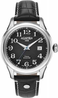 Roamer Herren Armbanduhr SOLEURE Analog Automatik mit schwarzem Lederband 545660 41 56 05