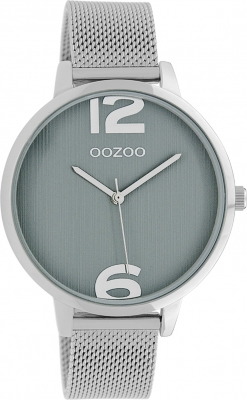 Oozoo Damenuhr mit Milanaise Edelstahlband 42 MM Grau / Silberfarben C10218