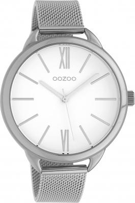 Oozoo Damenuhr mit Metallband 45 MM Weiß / Silberfarben C10134