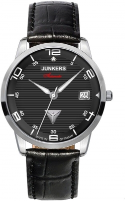 Junkers Damenuhr mit Lederband Serie Dessau Edelstahl Automatik Datum 6365-2 - B-Ware